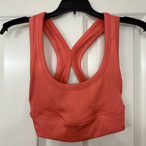Zara Coral Ribbed Sports Bra